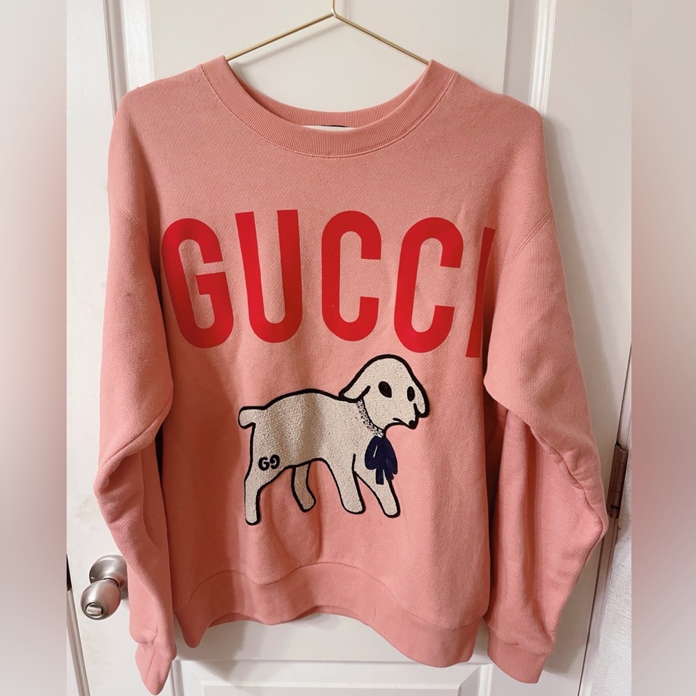 Gucci lamb pattern long sleeve pullover